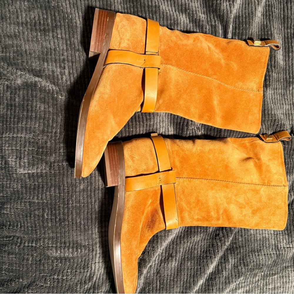 Stuart Weitzman Chestnut Cognac Suede boots - Picture 8 of 13